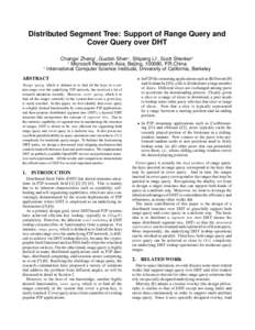 Computer programming / Distributed hash table / Chord / Prefix hash tree / Pastry / Segment tree / Peer-to-peer / Tapestry / Bin / Distributed data storage / Computing / Graph theory