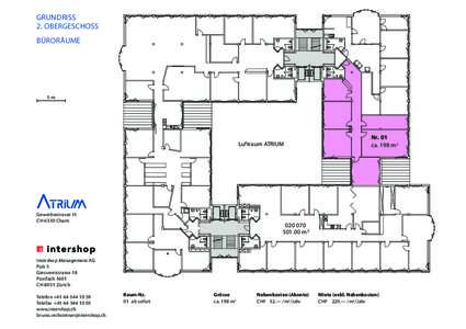 GRUNDRISS 2. OBERGESCHOSS BÜRORÄUME 5m