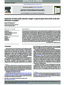 INEC-02609; No of Pages 9 Journal of International Economics xxx[removed]xxx–xxx Contents lists available at SciVerse ScienceDirect  Journal of International Economics