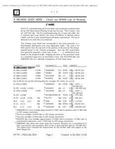 Citation: K. Nakamura et al. (Particle Data Group), JP G 37, [removed]and 2011 partial update for the 2012 edition (URL: http://pdg.lbl.gov)  J = 1