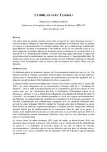 ECOBILAN AVEC LESOSAI Didier Favre, Stéphane Citherlet Laboratoire d’énergétique solaire et de physique du bâtiment, HEIG-VD   RÉSUMÉ