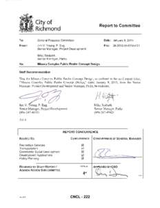 City of  Report to Committee Richmond To: