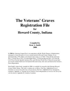 The Veterans’ Graves Registration File for Howard County, Indiana