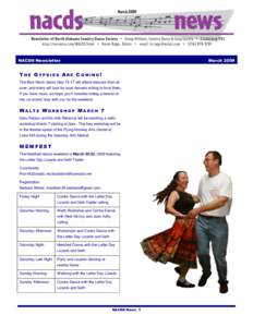 NACDS Newsletter  March 2009 THE GYPSIES ARE COMING! The Blue Moon dance May[removed]will attract dancers from all