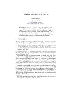 Reading an Algebra Textbook Clemens Ballarin Stephanienstr[removed]Karlsruhe, Germany http://www21.in.tum.de/~ballarin/