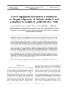 Landscape ecology / Ecological restoration / Fisheries / Dictyotales / Coral reef / Patch dynamics / Ecology / Matrix / Diadema antillarum / Systems ecology / Biology / Water