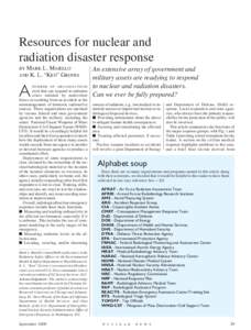 Resources for nuclear and radiation disaster response MARK L. MAIELLO AND K. L. “KEN” GROVES  BY