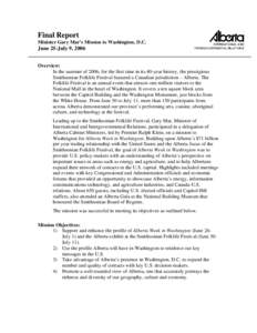 Premiers of Alberta / Gary Mar / Politics of Canada / University of Alberta / Alberta International and Intergovernmental Relations / Executive Council of Alberta / Ralph Klein / Alberta Foundation for the Arts / Doug Horner / Alberta / Murray Smith / Year of birth missing