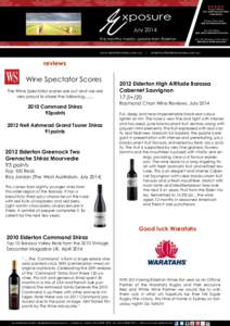 Winery Rating  xposure July 2014 the monthly media update from Elderton www.eldertonwines.com.au