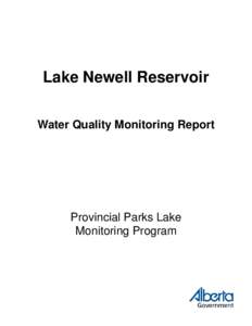 Lake Newell Reservoir Water Quality Monitoring Report Provincial Parks Lake Monitoring Program