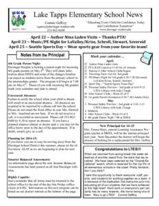 Lake Tapps Elementary School News Connie GeRoy April 17, 2014 [removed[removed]