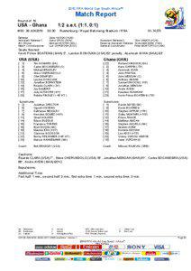 2010 FIFA World Cup South Africa™  Match Report