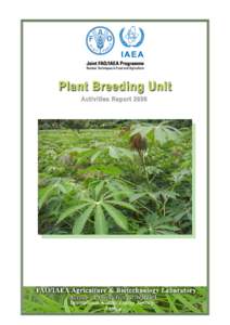 F A O Plant Breeding Unit, Activities Report[removed]