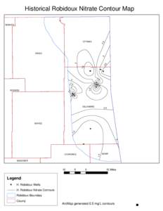 Historical Robidoux Nitrate Contour Map NOWATA 2.5  OTTAWA