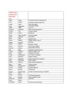 HWW 2014 Symposium Attendee List David