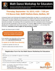 II I  Math Dance Workshop for Educators I II II