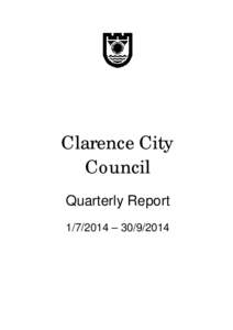 Clarence City Council Quarterly Report –   CONTENTS