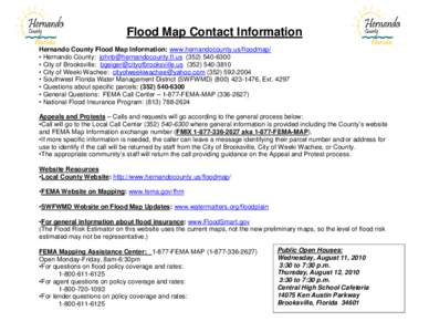 Flood Map Contact Information