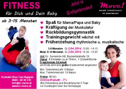 für Dich und Dein Baby ab[removed]Monaten Spaß für Mama/Papa und Baby Kräftigung der Muskulatur Rückbildungsgymnastik