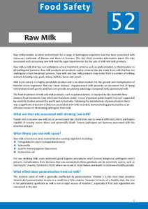 Food Safety Fact Sheet 52: Raw milk