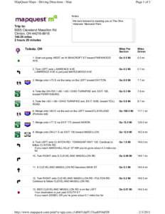 MapQuest Maps - Driving Directions - Map  Page 1 of 3 Notes