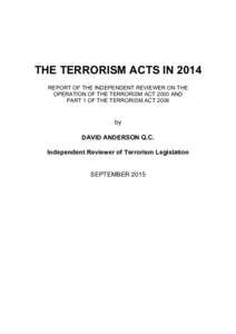 HOME OFFICE THE TERRORISM ACTS IN 2014