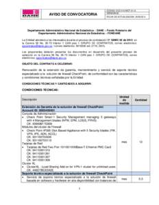 AVISO DE CONVOCATORIA  CÓDIGO: GCO-010-MOT-01-r3 VERSIÓN:03 FECHA DE ACTUALIZACION: 