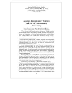 Journal of Libertarian Studies Volume 17, no. 3 (Summer 2003), pp. 35–62 2003 Ludwig von Mises Institute www.mises.org  AUSTRO-LIBERTARIAN THEMES