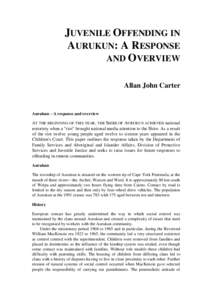 Juvenile offending in Aurukun : a response and overview