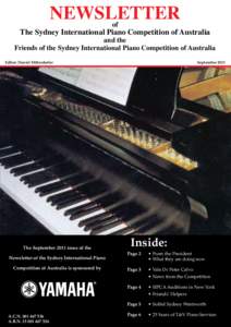 Newsletter of The Sydney International Piano Competition of Australia  and the