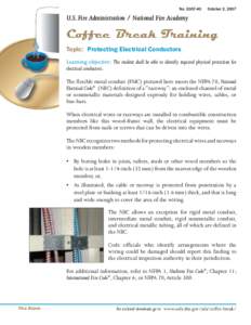 Coffee Break Training Bulletin: Protecting Electrical Conductors