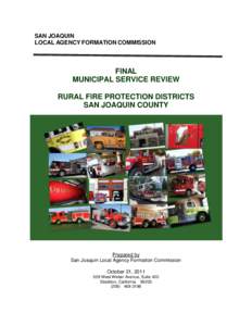 SAN JOAQUIN LOCAL AGENCY FORMATION COMMISSION FINAL MUNICIPAL SERVICE REVIEW RURAL FIRE PROTECTION DISTRICTS