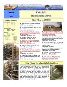 2013  Fairchild Installment News  Research Center’s Info