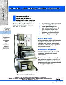 PRODUCT DATA  Automate y o u r Density Gradient Separation