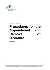 Local Government Super  Procedures for the Appointment and Removal of