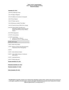 FERRY COUNTY COMMISSIONERS 290 E. Tessie Ave. Republic, WA[removed]TENTATIVE AGENDA September 24th, 2012 8:00 AM Call Meeting to Order