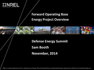 Forward Operating Base Energy Project Overview Defense Energy Summit  Sam Booth