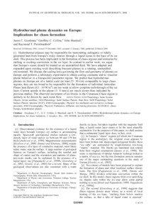 JOURNAL OF GEOPHYSICAL RESEARCH, VOL. 109, E03008, doi:[removed]2003JE002073, 2004  Hydrothermal plume dynamics on Europa: