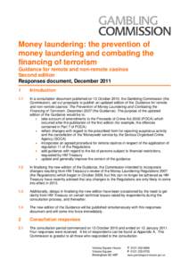 Responses Money laundering the prevention of money laundering and combating the financing of terrorism guidanc