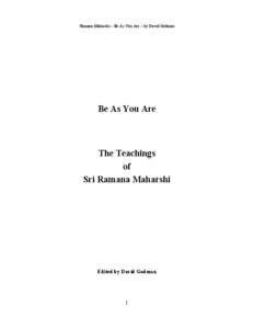 Tamil people / Self-enquiry / David Godman / Arunachala / Sri Ramana Ashram / Philosophy of self / Samadhi / Self-awareness / Self-realization / Hinduism / Religion / Ramana Maharshi