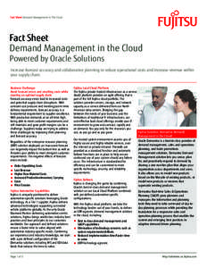 Fact Sheet Demand Management In The Cloud  Fact Sheet Demand Management in the Cloud Powered by Oracle Solutions