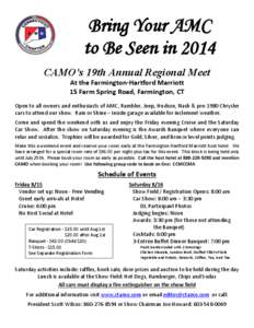 Bring Your AMC to Be Seen in 2014 CAMO’s 19th Annual Regional Meet