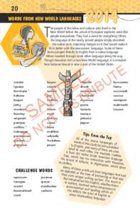 20 WorDs from New World Languages T  2014