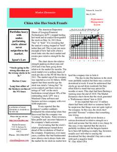 Market Dynamics  China Also Has Stock Frauds The American Depository Shares of Longtop Financial Technologies (LFT ) stopped trading