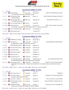 Roebling Road Raceway MarchOfficial Results for MA, SE, NL  Sunday Race 4  Combined ASRA TC GTO