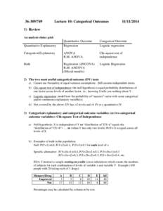 [removed]Lecture 10: Categorical Outcomes[removed]