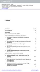 Cambridge University Press[removed]9 - Gender Equality: Dimensions of Women’s Equal Citizenship Edited by Linda C. McClain and Joanna L. Grossman Table of Contents More information