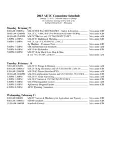 2015 AETC Committee Schedule January 12, [removed]Schedule subject to Change All committee meetings will be held in the Seelbach Hilton Hotel – Mezzanine  Monday, February 9