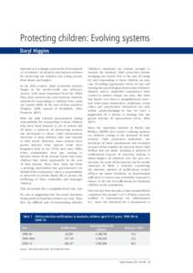 Protecting children: Evolving systems - Family Matters 2011 Issue No. 89