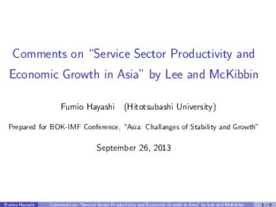 Asia: Challenges of Stability and Growth; Seoul; September 26–27, 2013